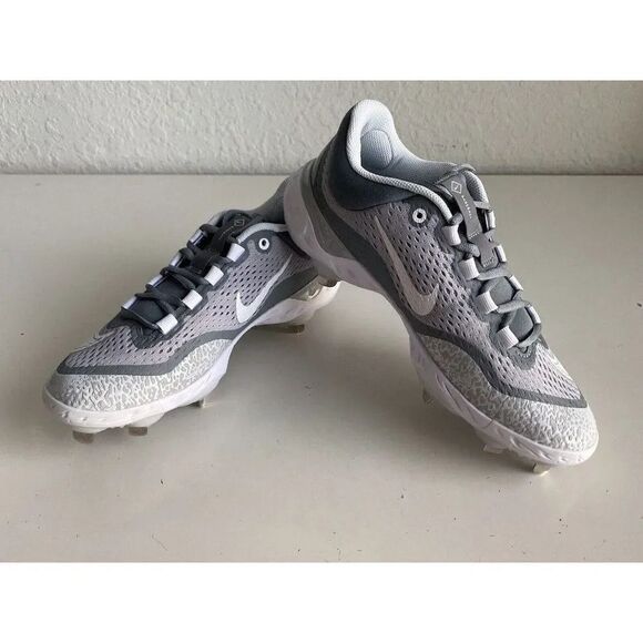 Nike Alpha Huarache Elite 4 Low White Wolf Grey DJ6521-012 Men’s Size 8 Cleats - Picture 1 of 11